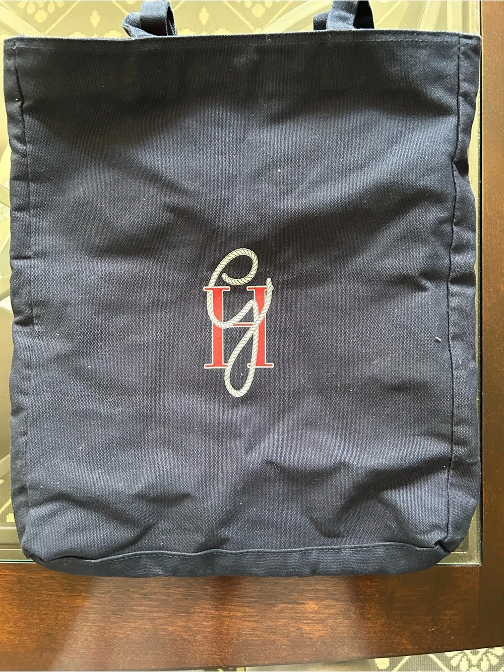 Tommy Hilfiger Navy Canvas Gigi Hadid Logo Tote